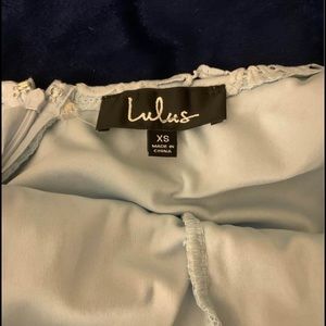Lulu’s Backless Lace Light Blue Dress